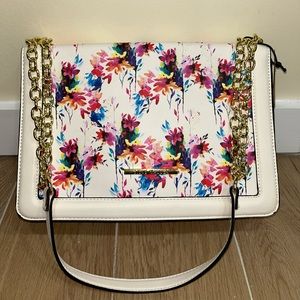 NEW WITH TAGS: Steve Madden Floral Shoulder Bag- Bone/ Multi-Color